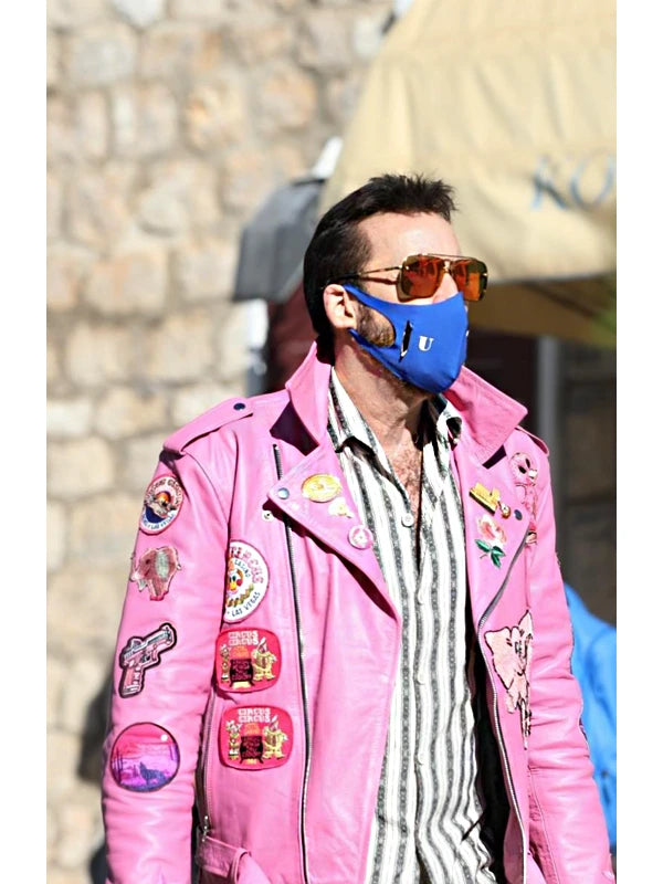 Nicolas Cage Pink Motorcycle Jacket