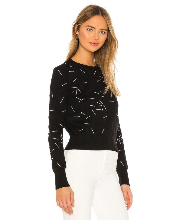 The Today Show 2024 Devyn Simone Matchstick Print Sweater