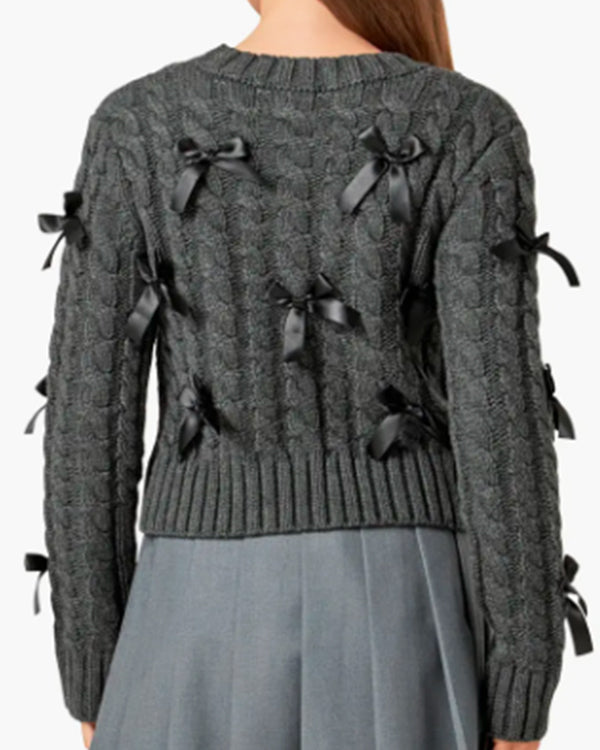 After Midnight 2024 Taylor Tomlinson Grey Bow Sweater