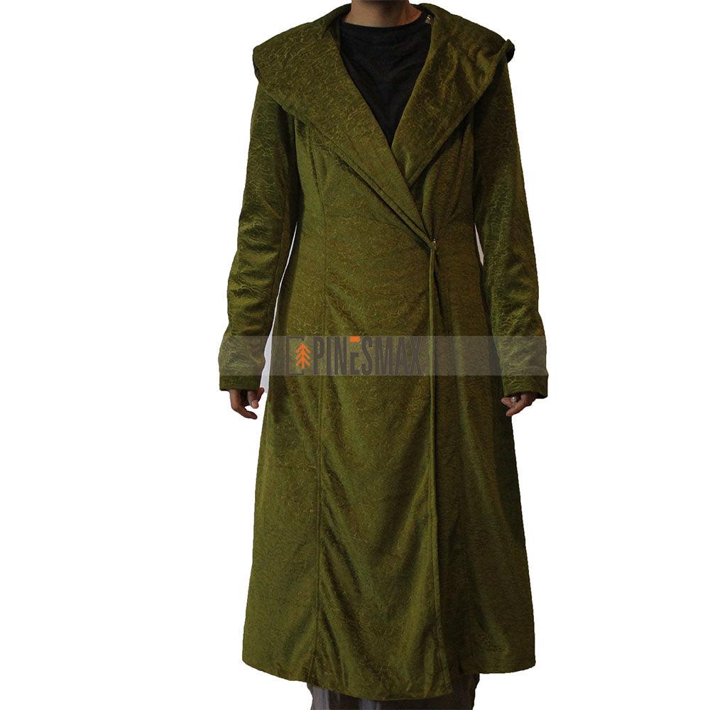 The Undoing Nicole Kidman Green Trench Coat, Velvet Textured Coat - PINESMAX