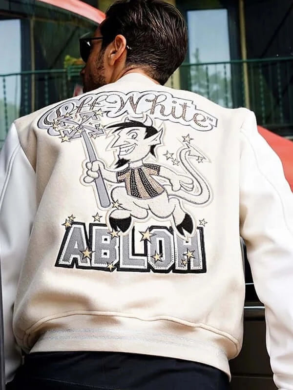 AC Milan Off-White Varsity Jacket - William Jacket