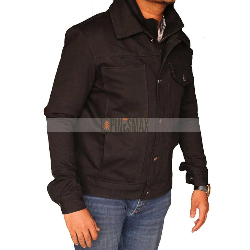 Mens Cowboy Black Cotton Jacket