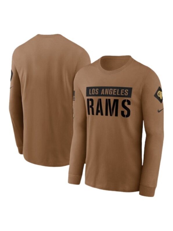 Los Angeles Rams Salute To Service 2023 Brown T-Shirt - PINESMAX