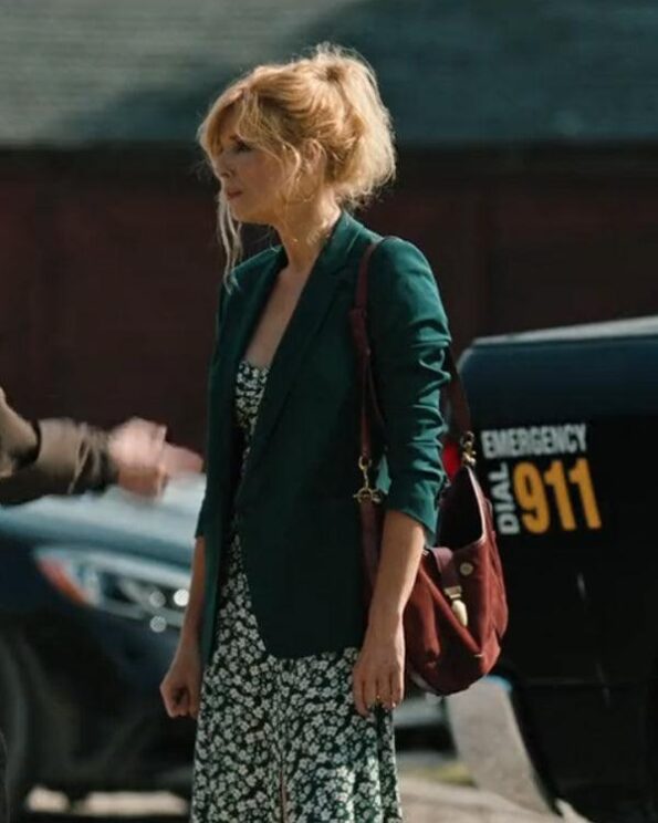 Beth Dutton Teal Wool Blazer Yellowstone Season 4 - PINESMAX