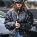 Beverly-Hills-Street-Style-Hailey-Bieber-Bomber-Leather-Jacket