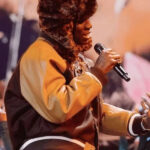 Brit-Awards-2024-Rema-Black-and-Yellow-Varsity-Bomber-Jacket