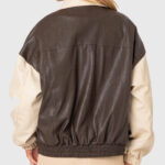 Emily-Ratajkowski-Two-Tone-Faux-Leather-Bomber-Jacket-3-1