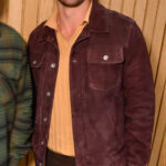 Hit-Man-2024-Movie-Premier-Glen-Powell-Brown-Leather-Jacket_1