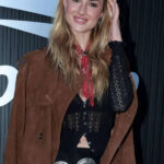 Grace-Van-Patten-US-Open-2024-Brown-Suede-Leather-Coat