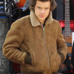 Harry-Styles-Brown-Shearling-Jacket