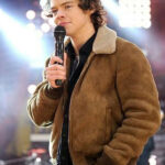 Harry-Styles-Brown-Shearling-Jacket
