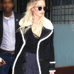 Jennifer-Lawrence-Black-Suede-Leather-Coat