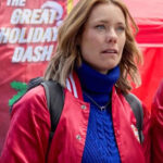 Jingle-Bell-Run-Ashley-Williams-Red-Bomber-Jacket