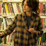 Kristin-Kreuk-Murder-in-a-Small-2024-Plaid-Coat-On-Sale