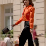 Lily-Collins-Emily-in-Paris-Season-3-Emily-Cooper-Orange-Jacket