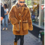 Global-Citizen-Live-concert-Jennifer-Lopez-Brown-Oversized-Faux-Fur-Coat