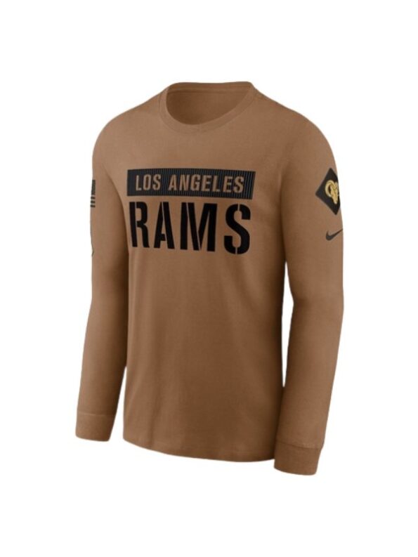 Los Angeles Rams Salute To Service 2023 Brown T-Shirt - PINESMAX