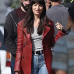 Madame-Web-2023-Madame-Web-Maroon-Leather-Jacket