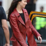 Madame-Web-2023-Madame-Web-Maroon-Leather-Jacket