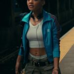 Madame-Web-2024-Mattie-Franklin-Blue-Track-Jacket
