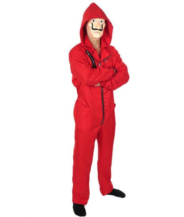 Money Heist La Casa De Papel Dali Red Cotton Jumpsuit - PINESMAX