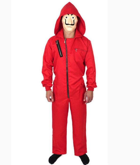 Money Heist La Casa De Papel Dali Red Cotton Jumpsuit - PINESMAX