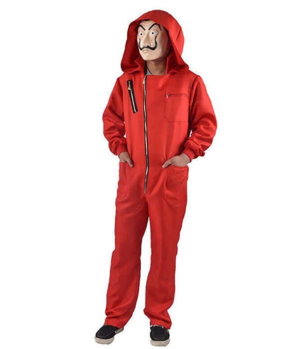 Money Heist La Casa De Papel Dali Red Cotton Jumpsuit - PINESMAX