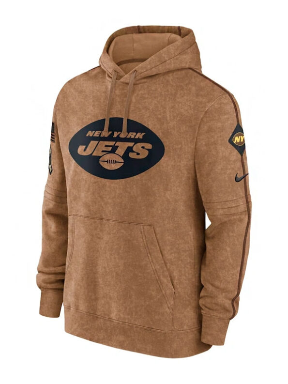Aaron Rodgers New York Jets Brown Hoodie - PINESMAX