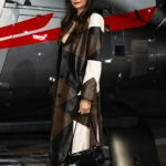 Nina-Dobrev-Patchwork-Leather-Trench-Coat