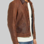 Our-Little-Secret-2024-Ian-Harding-Brown-Leather-Jacket