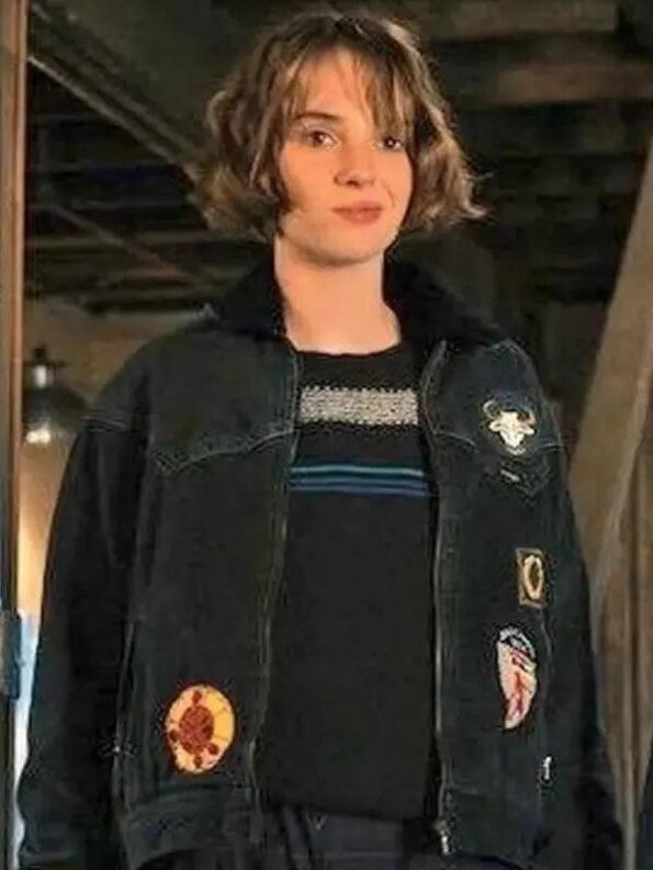Maya Hawke Black Denim Jacket Stranger Things Season 4 - PINESMAX