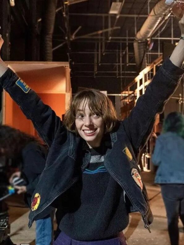 Maya Hawke Black Denim Jacket Stranger Things Season 4 - PINESMAX