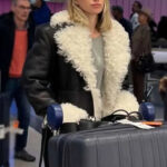 Swedish-Model-Elsa-Hosk-Black-Shearling-Leather-Trench-Coat