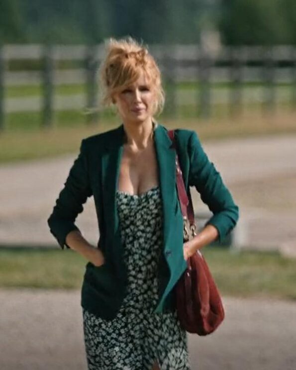 Beth Dutton Teal Wool Blazer Yellowstone Season 4 - PINESMAX