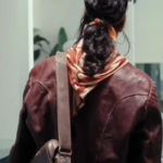 Zita-Hanrot-La-Maison-Tv-Series-2024-Paloma-Castel-Maroon-Leather-Biker-Jacket