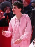 Timothee-Chalamet-Pink-Hoodie