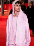 Timothee-Chalamet-Pink-Hoodie