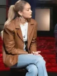 Beat-Bobby-Flay-2025-Gigi-Hadid-Brown-Leather-Blazer