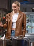 Beat-Bobby-Flay-2025-Gigi-Hadid-Brown-Leather-Blazer
