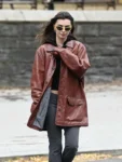 Model-Emily-Ratajkowski-2025-Leather-Jacket