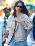 Emily-Ratajkowski-Street-Style-Cotton-Jacket
