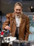 Beat-Bobby-Flay-2025-Gigi-Hadid-Brown-Leather-Blazer