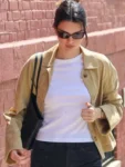 Street-Style-2025-Kendall-Jenner-Beige-Leather-Jacket