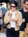 Street-Style-2025-Kendall-Jenner-Beige-Leather-Jacket