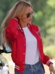 Bella-Hadid-2025-Red-Bomber-Jacket